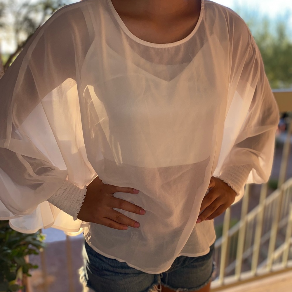 Sheer long sleeve women’s blouse